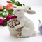 Ceramic Bunny Rabbit With Flower Basket Figurine, Home Décor, Gift for Her, Gift for Mom, Kitchen Décor, Spring Décor, Easter Décor
